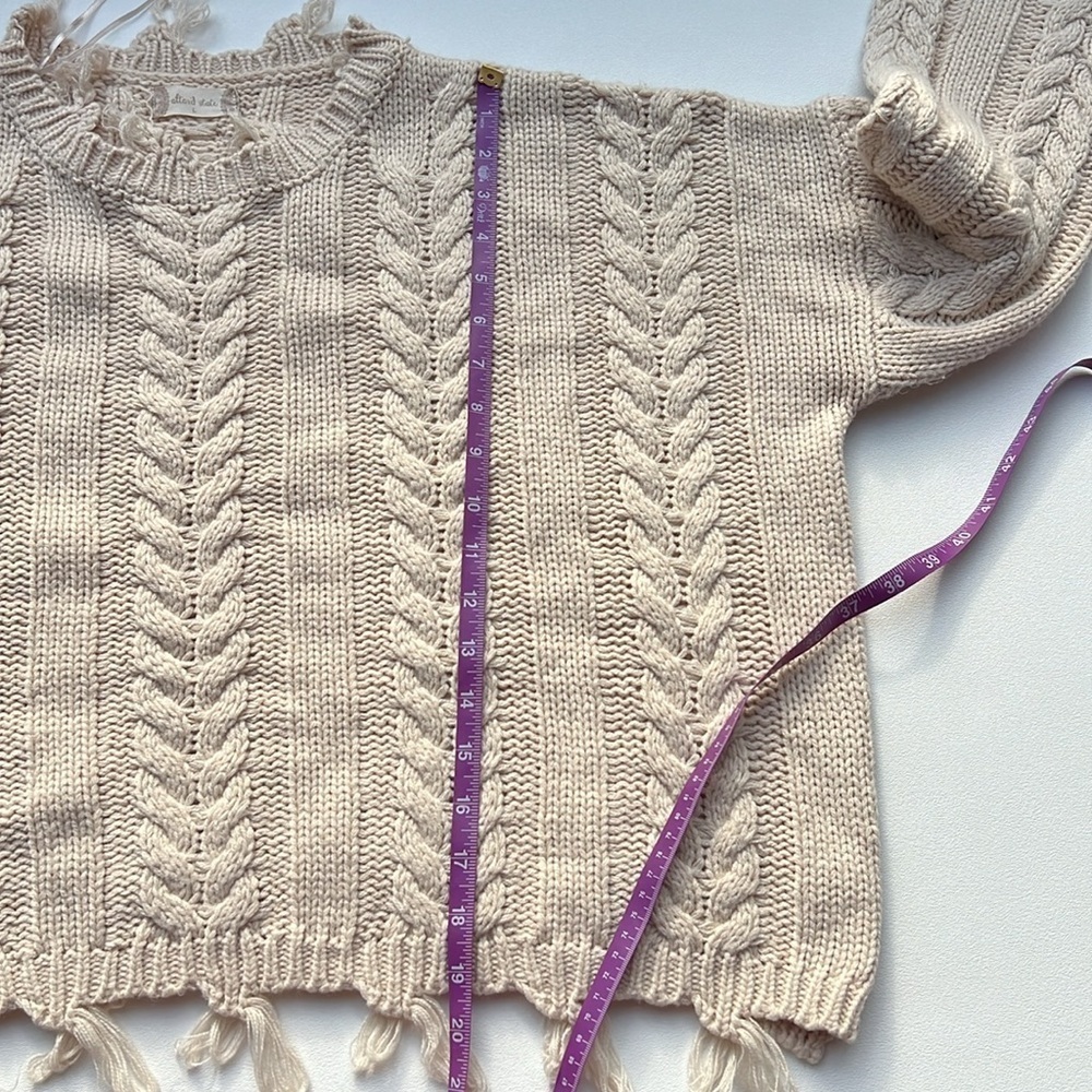 Altar'd State Cream Cable Knit Sweater - Picture 9 of 12
